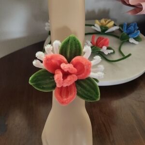 Handmade Wrist Corsage Or Bracelet For Wedding And Prom Hot Pink White And Green